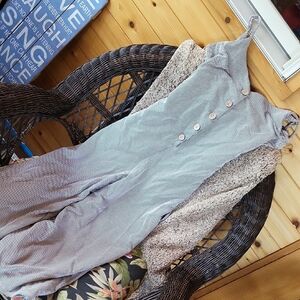 Gray Button-Up Jumpsuit